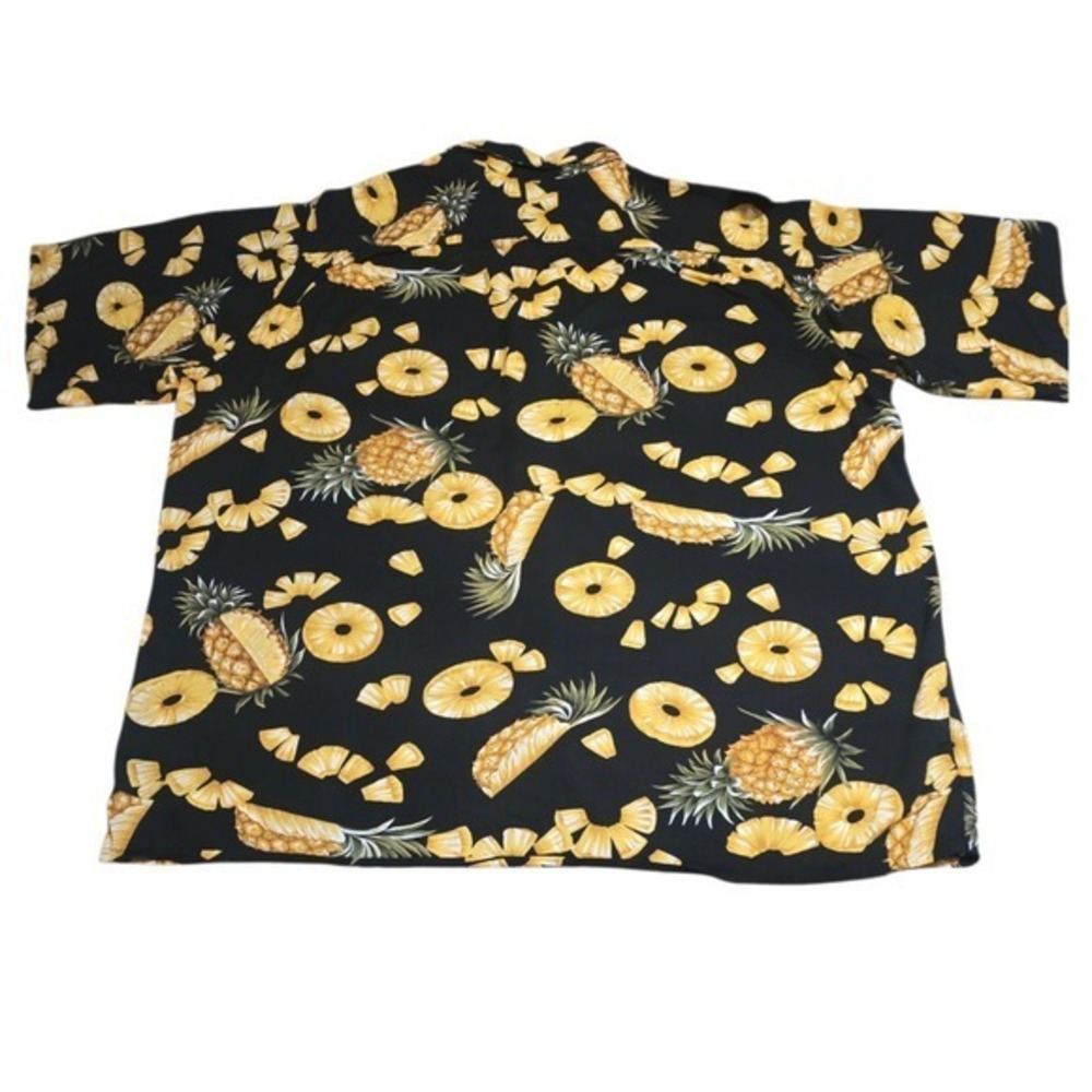 REYN SPOONER Men's Golden Juicy‎ Pineapple Hawaiian Aloha Shirt Black L - Picture 7 of 7